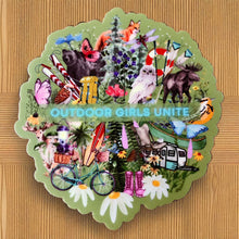 Load image into Gallery viewer, Outdoor Girls Unite - Nature & Gear - Waterproof Vinyl Sticker