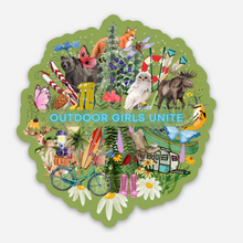 Load image into Gallery viewer, Outdoor Girls Unite - Nature & Gear - Waterproof Vinyl Sticker