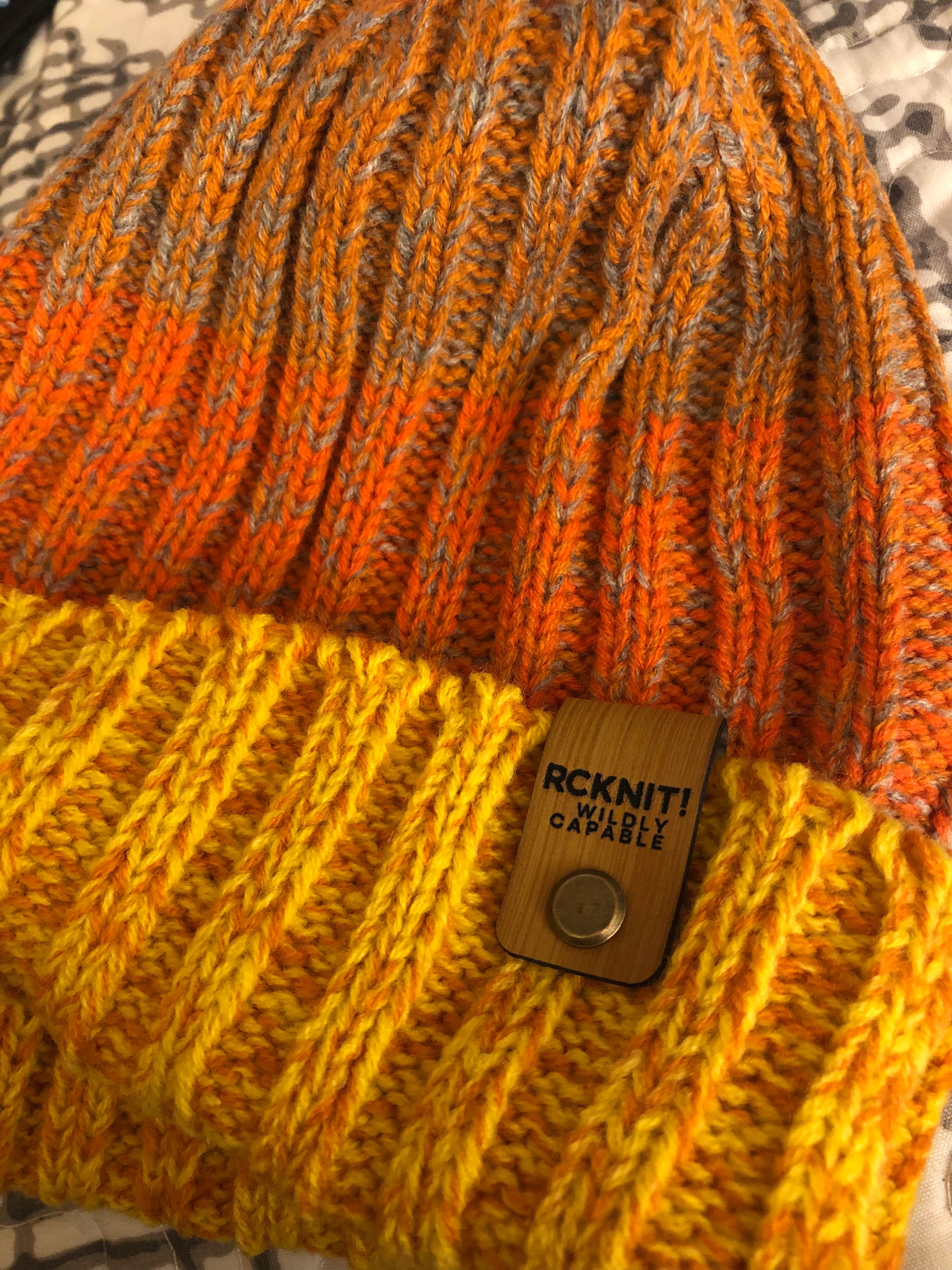 Knit Slouchy or Cuffed Beanie - Warm Hat - Orange Shades