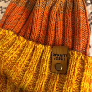 Knit Slouchy or Cuffed Beanie - Warm Hat - Orange Shades