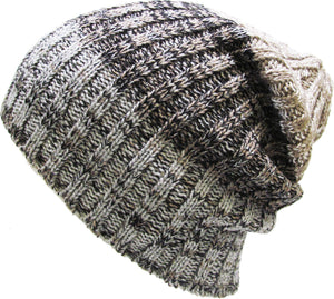 Knit Slouchy or Cuffed Beanie - Warm Hat - Gray Shades