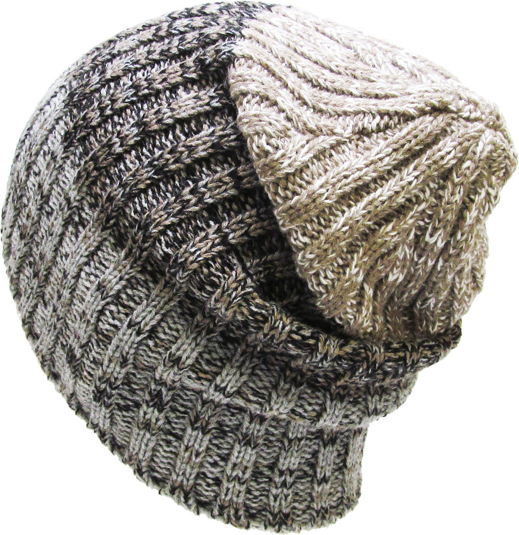 Knit Slouchy or Cuffed Beanie - Warm Hat - Gray Shades