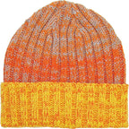 Knit Slouchy or Cuffed Beanie - Warm Hat - Orange Shades