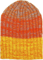 Knit Slouchy or Cuffed Beanie - Warm Hat - Orange Shades