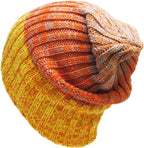 Knit Slouchy or Cuffed Beanie - Warm Hat - Orange Shades