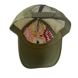 Colorful Spring Trucker Hat - Embroidered Wildflowers - Baseball Cap