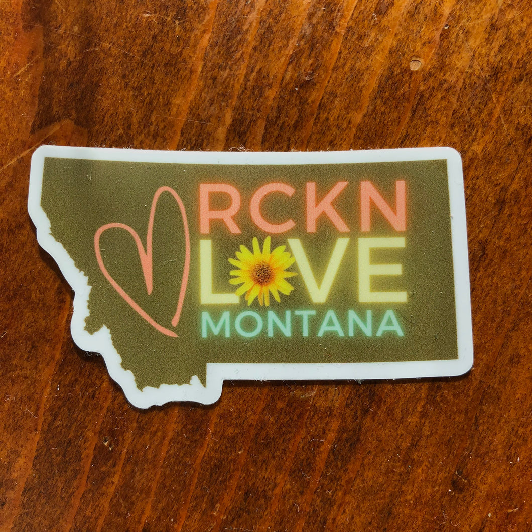RCKN Love Montana - Waterproof Vinyl Sticker - Colorful