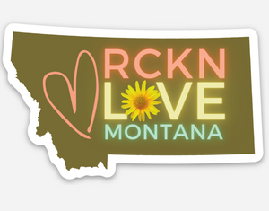 RCKN Love Montana - Waterproof Vinyl Sticker - Colorful